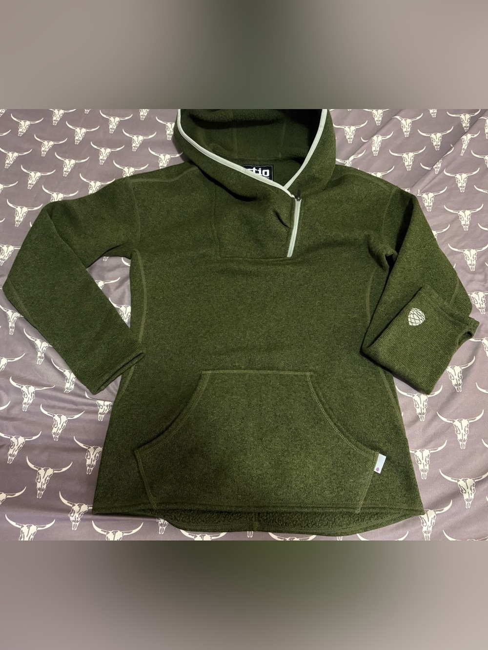 Stio Women’s Green Fleece Half-Zip Pullover Hoodie nwot